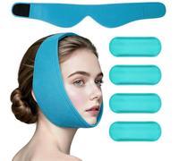 AYBUY Fascia Ghiaccio Gel Riutilizzabile per Viso, 4 PCS Impacchi Gel Riutilizzabili Fredde e Calde con Morbido Regolabile, Impacco di Ghiaccio per il Viso per denti del giudizio, mascella e mento, B