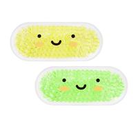 AYBUY Ghiaccio Gel Riutilizzabile Bambini, 2 pezzi Cuscinetti Refrigeranti per bambini, Impacco Caldo Freddo con Freezer e Microonde, Borse di ghiaccio per Punture di Insetti, Giallo+Verde