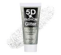 AYBUY Glitter Corpo Gel, 25ml Gel Glitter Viso, Make up gel, Viso, Capelli, Unghie, Occhi, Labbra, Chunky Brillantini per capeli Decorazione per Musica, Festival, in Maschera(B-Argento)