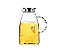 AYCDL Brocca in Vetro Borosilicato Martellato, Caraffa in Vetro Borosilicato Ad Alta capacità, Teiera, Caffettiera per Casa, Ristorante, Caffetteria, Bottiglia D'Acq,B-L