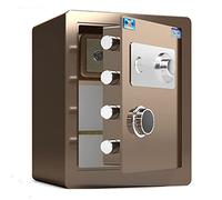 AYCDL Cassaforte con Serratura Meccanica, Password di Sicurezza, con Chiave, Archivio per Ufficio, Cassaforte Manuale Vecchio Stile/Nera/45X33X38Cm,Brown-45X33X38Cm