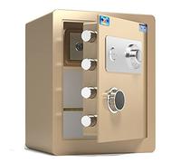 AYCDL Cassaforte con Serratura Meccanica, Password di Sicurezza, con Chiave, Archivio per Ufficio, Cassaforte Manuale Vecchio Stile/Nera/45X33X38Cm,Gold-45X33X38Cm