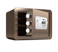 AYCDL Cassaforte Ignifuga Impermeabile in Acciaio con Combinazione E Serratura A Chiave/Marrone/30 X 38 X 30 Cm,Brown-30 X 38 X 30Cm