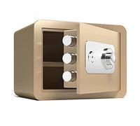 AYCDL Cassaforte Ignifuga Impermeabile in Acciaio con Combinazione E Serratura A Chiave/Marrone/30 X 38 X 30 Cm,Gold-25 X 35 X 25Cm