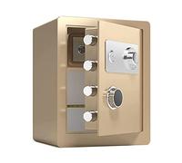 AYCDL Cassaforte Ignifuga Impermeabile in Acciaio con Combinazione E Serratura A Chiave/Marrone/30 X 38 X 30 Cm,Gold-45 X 38 X 33Cm