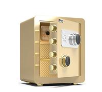 AYCDL Cassaforte Meccanica in Lega di Acciaio per Casa, Ufficio, Hotel, attività, Gioielli, Contanti, Documenti, Archivio, Cassaforte, Armadio/Marrone/40 Cm,Gold-45Cm