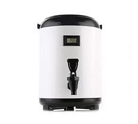 AYCDL Distributore commerciale per bevande calde, dispenser con rubinetto e termometro, barile isolante per cioccolata calda, caffè, latte, acqua, gatto, bianco, 8 l