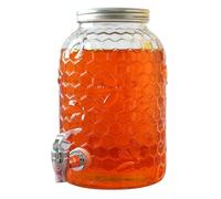 AYCDL Distributore d'acqua vintage da 4 litri con beccuccio a tenuta stagna e supporto in metallo, ideale per feste e riunioni di famiglia, bocca larga per un facile riempimento, include 4 tazze