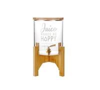 AYCDL Distributore di bevande in vetro con coperchio e supporto in bambù di grande capacità, bollitore freddo, acqua, succo, birra, distributore di bevande per liquori Kombucha per fare succhi