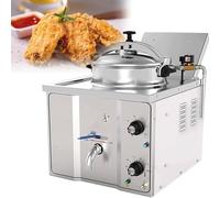 AYCDL Fornello Elettrico per Pollo Fritto da 16 Litri, Friggitrice Professionale da Tavolo per Ristoranti E Cucine, Friggitrice A Pressione Elettrica Commerciale, Acciaio Inoss
