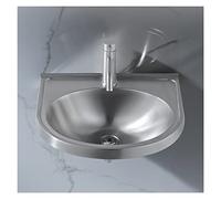 AYCDL Lavello a vasca singola in acciaio inox, montaggio a parete, lavello da cucina salvaspazio, piccolo lavello ad angolo per cucina bagno, argento-C