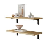 AYCDL Mensole Sospese A 2 Livelli, Mensola Rustica Da Parete Per Camera Da Letto, Soggiorno, Bagno, Cucina, Ufficio,Wood-30x20cm