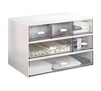 AYCDL Mobiletto Portadocumenti in Plastica, Cassetti Impilabili per Scrivania, Organizer, Formato Scatola Portaoggetti per La Raccolta di Piccoli Oggetti/Organizzazio,23 * 16.8 * 15cm