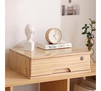 AYCDL Mobiletto Portadocumenti Piatto - Scatola Portaoggetti in Legno Massello, Organizer per Documenti A4/Ricevute per Ufficio, Scatola Portaoggetti da Scrivania in,1 Drawer-B