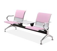 AYCDL Panca da ricevimento con braccioli e tavolo, comode sedie per sala d'attesa a 2 posti per uso professionale e bancario, bianco, rosa