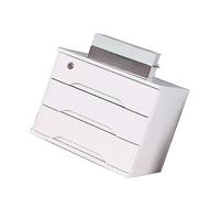 AYCDL Scatola Portaoggetti da Scrivania in Legno con Cassetti Chiudibili A Chiave, Organizer per Documenti A4/Ricevute, Mobiletto Portadocumenti Piatto,White-3 Layer