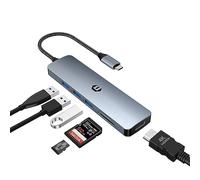 AYCLIF Hub USB C 6 in 1, Adattatore USB C 4K HDMI Dual Display, Mulriport Hub Dock 5 Gbit/s (SD/TF Card Reader, USB A 3.0) per MacBook PRO/Air, dell, HP, Lenovo, Surface, XPS