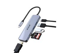 AYCLIF Hub USB C, 6 in 1 USB C Hub LAN Avec Affichage 4K HDMI, USB 3.0, PD 100W, splitter USB C con MacBook Pro/Air, Chromebook, Thinkpad, laptop e altri dispositivi di tipo C