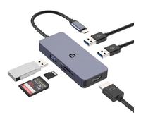 AYCLIF Hub USB C, adattatore multiporta 6 in 1, adattatore USB C Ethernet con affichage 4K HDMI, USB A 3.0, lettore di schede SD/TF, splitter USB C per Surface e altri dispositivi di tipo C