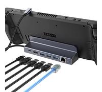 AYCLIF stazione di docking Steam Deck AYCLIF, 6 in 1 dock Steam Deck Dual Display con 3*USB 3.0, 1 Gbps Ethernet, HDMI 4K@60Hz, ricarica PD da 100 W, Accessori per Valve Steam Deck supporto
