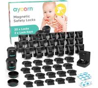 AYCORN Serrature magnetiche a prova di sicurezza per bambini e neonati, 20 serrature e 2 chiavi, installazione facile in pochi secondi, senza viti o perforazioni