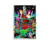 AYERWAENN Futurama (9) Poster estetici da parete su tela, vintage, decorazione per soggiorno, camera da letto, 30 x 45 cm, senza cornice