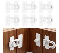 AYESY 6 Pezzi Blocca Cassetti Per Bambini,a Sicurezza Cassetti Bambini con Potente Adesivo,autoadesive senza forare,per Armadietto, Armadio, Frigorifero, Chiusure,Cassetto Bianca