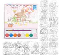 AYESY Acquerello Libro da Colorare, Dipingi con Libri ad Acqua Piccoli Libro da Disegno con Pennelli per Acquerelli e Polvere Colorata Pittura ad Acquerello Libros da Disegno Fogli Mobili