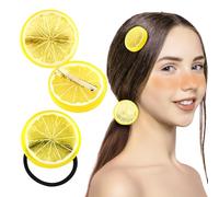 AYESY Fermaglio Capelli Limone, 2 Pezzi Forcina per Capelli a Fetta di Arancio Limone Graziose Mollette a Forma di Frutta Accessori per lo Styling e la Decorazione Nuovi e Carini Bambina (Giallo)