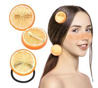 AYESY Fermaglio Capelli Limone, 2 Pezzi Forcina per Capelli a Fetta di Arancio Limone Graziose Mollette a Forma di Frutta Accessori per lo Styling e la Decorazione Nuovi e Carini Bambina (Arancia)