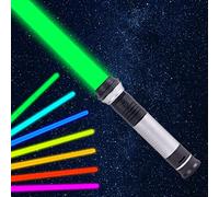 AYESY Lightsaber RGB a 7 Colori Modificabili,Laser Telescopiche Lightsaber Giocattolo,Manico Lunghezza Regolabile 41-80 cm,Soundfont di Battaglia di Film Simulati,per Halloween Natale Cosplay