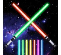 AYESY Lightsaber RGB a 7 Colori Modificabili,Laser Telescopiche Lightsaber Giocattolo,Manico Lunghezza Regolabile 41-80 cm,Soundfont di Battaglia di Film Simulati,per Halloween Natale Cosplay