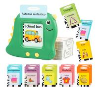 AYESY Schede Flash Cards per Bambini, 224 Parole Italiano Inglese Bilingue Interattivi Giocattoli Apprendimento Montessori Imparare a Parlare Flashcards Bambini Italiano Educativi Giocattoli Verde