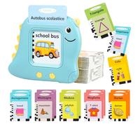 AYESY Schede Flash Cards per Bambini, 224 Parole Italiano Inglese Interattivi Giocattoli Apprendimento Montessori Bilingue Imparare a Parlare Flashcards Bambini Italiano Educativi Giocattoli Blu