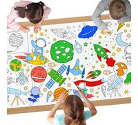 AYESY Tovaglia di Pittura per Bambini, 180 cm Tovaglia di Carta Rettangolare Colorati Pittura per Compleanno Attività Feste Gigante Poster da Colorare Tovaglia Dipinta per Bambini Tema Dello Spazio