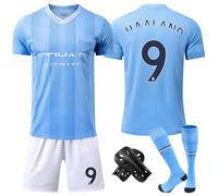 AYEUPZ Maglia da calcio per bambini, n°9, set da calcio per bambini, con maglietta da calcio e ginocchiere, 23/24, 9#, 66/plus