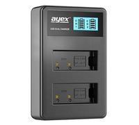 ayex Caricatore USB doppio per batterie agli ioni di litio Canon tipo LP-E17 - Ricarica tramite presa USB, laptop, Power Bank o PC - Display LCD con indicatore di carica