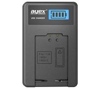 Ayex - Caricatore USB per batterie Panasonic DMW-BMB9/DMW-BMB9E, ricarica tramite spina USB tramite laptop, Power Bank o PC, display LCD con indicatore di carica