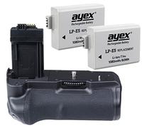 ayex Impugnatura per batteria compatibile con Canon EOS 1000D 500D 450D simile a BG-E5, con 2 batterie LP-E5, ideale per scattare foto in formato verticale