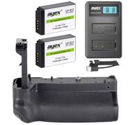 ayex Impugnatura per batteria compatibile con Canon EOS RP + 2 batterie LP-E17 + 1 caricatore USB Dual di ricambio per EG-1