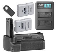 ayex Impugnatura per batteria compatibile con Nikon D3400 con telecomando IR + 2 batterie EN-EL14 + 1 caricatore USB doppio