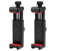 ayex Set di 2 supporti universali per smartphone KY-18 con filettatura da 1/4", supporto per cellulare regolabile per treppiede e bastone selfie (55-90 mm)