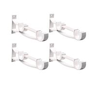AYGCI 4 Pezzi Staffe per Aste per Tende Doppio Supporti Bastoni Tende Lega di Alluminio Ganci per Montati a Parete con Viti per Casa Camera da Letto Ufficio (Bianco, Doppia Barra da Tende)