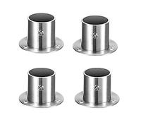 AYGCI 4 Pezzi Supporto Asta Armadio a Forma di U in Acciaio Inox Supporto per Asta per Tende Closet Asta estremità Supporti Flangia Supporto Barra con Viti