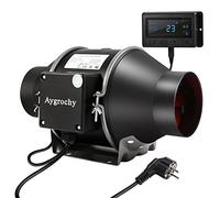 Aygrochy 100 mm Ventola Aspiratore 350 m³/h, Estrattore aria con regolatore di temperatura e umidità, ventola di scarico per Bagno, tenda di crescita, ventilazione e sfiato d'aria.