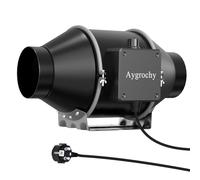 Aygrochy 100mm Ventola Aspirazione Bagno 363 m³/h, EC Motore trifase aspiratore, Estrattore Aria per scantinati, garage, tende da coltivazione, per aspirare fumo, umidità e odori.