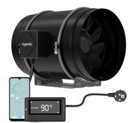 Aygrochy App Wifi Ventola Aspirazione 200mm, estrattore d'aria con regolatore di temperatura e umidità, motore EC, Scarico aria e fumo per cucina, garage, bagno,tende di crescita.