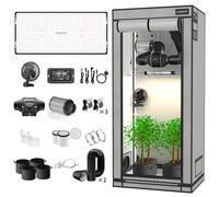 Aygrochy Set completo con controller centrale, ventilazione automatica, lampada LED a spettro completo, 60 x 120 x 180 cm, Grow Box PEVA ad alta riflettività