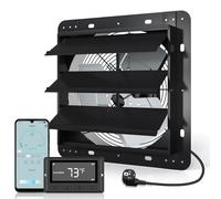 Aygrochy Ventilatore di scarico da 250 mm, 18 W, con app WiFi, flusso rotativo EC, ventilatore da parete per riscaldamento, raffreddamento, booster, tende per la crescita, idroponiche, uso domestico