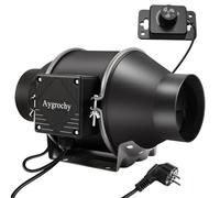 Aygrochy Ventola Aspirazione 100mm, Ventola Estrazione 363 m³/h Ventola di Scarico con Controllore di Velocità, Estrattore Aria In Linea Per Booster, Tenda di Crescita,Ventilazione.